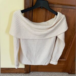 Banana Republic Off-Shoulder Cream Sweater